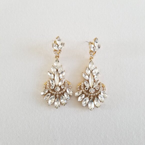 Brand New Large Crystal Chandelier Earrings, Gold or Silver Options - Picture 10 of 16